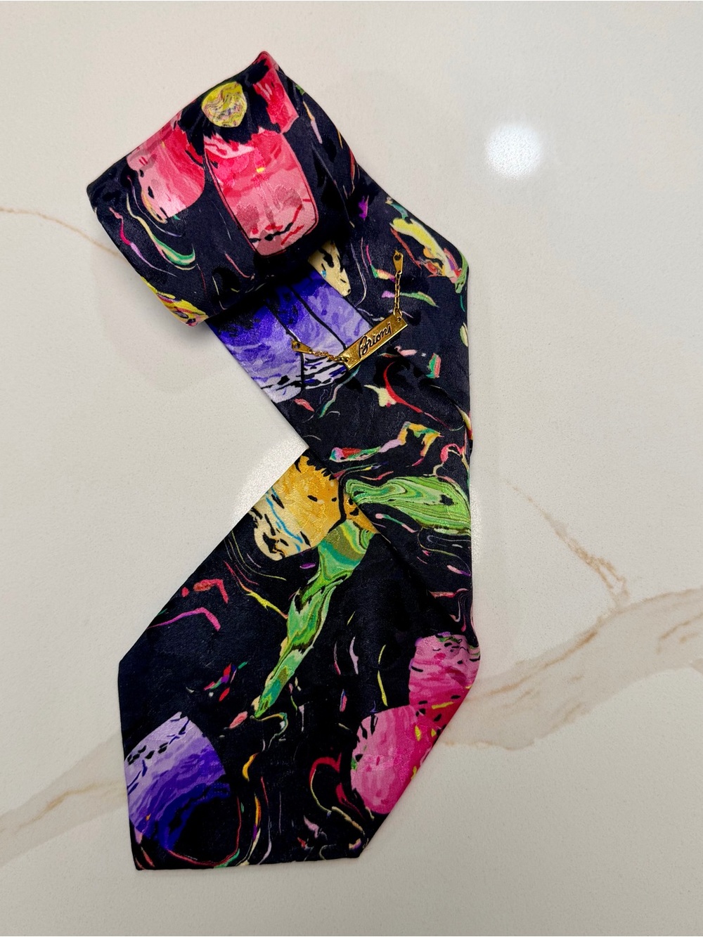 Vintage Brioni 100% Silk Abstract Floral Made in Italy Luxury Designer - Picture 2 of 5